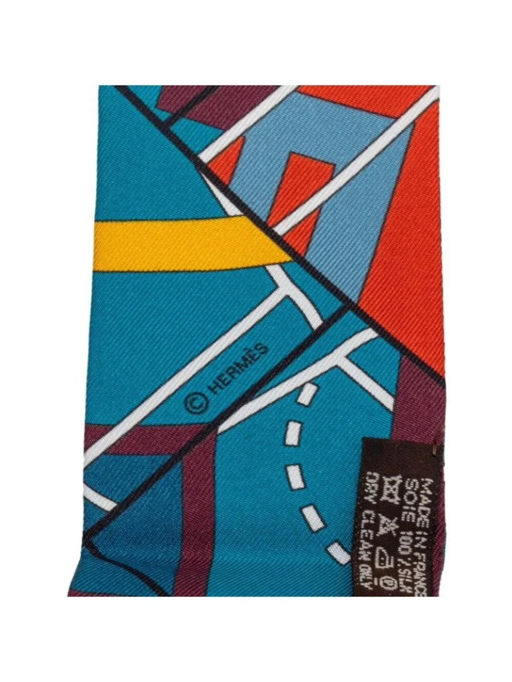 ★SOLD★ Hermes Scarf Blue Red Silk - Picture 3 of 5